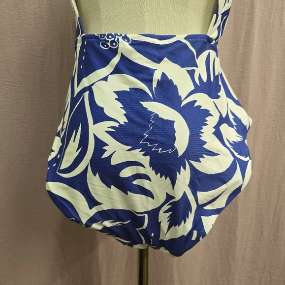 NWOT Madewell Second Wave Square Tank One Piece Swimsuit- Tropical Floral, XL - Picture 7 of 11